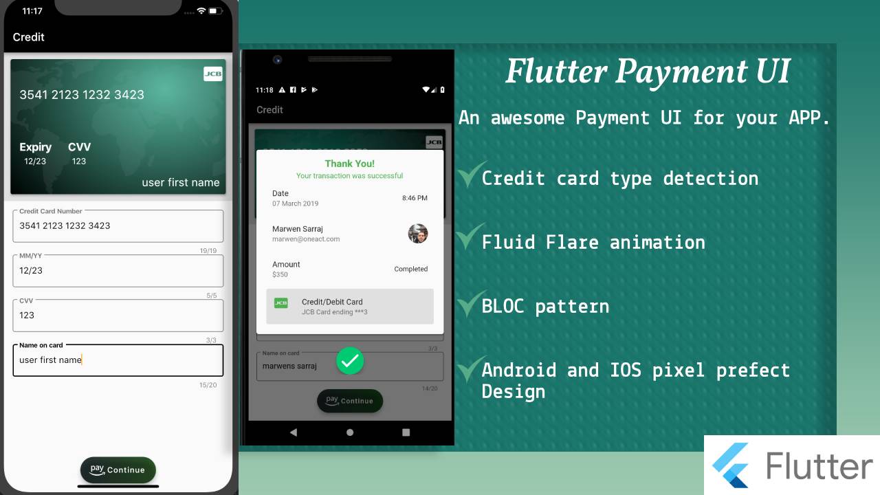 Flutter payment UI