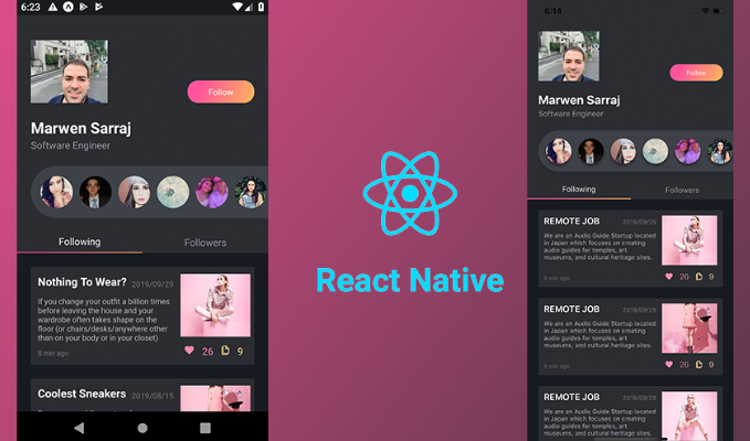 React native Profile page 