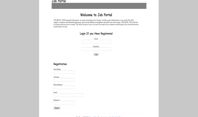 JOB APPLICATION SITE TEMPLATE