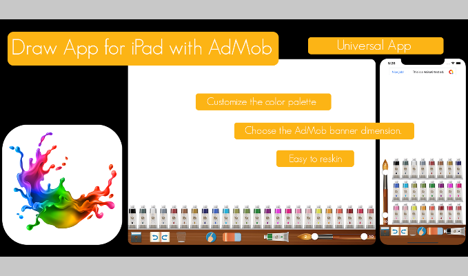 DRAW App Universal with AdMob banner