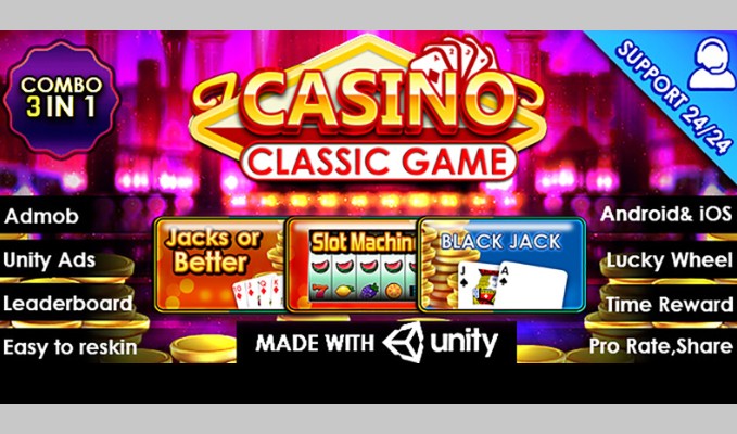 Casino Classic Games Combo 3 in 1 Jacks Or Better BlackJack and Slot Machine Unity Don t need th