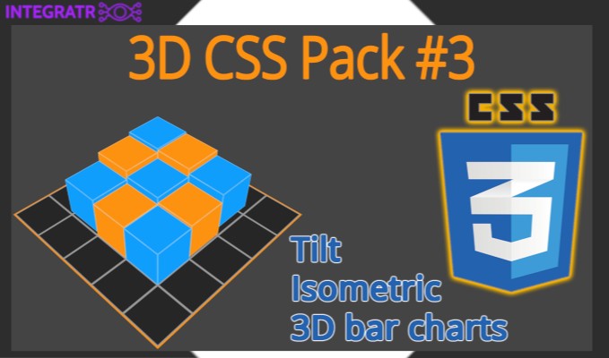 3D CSS Pack 3 Isometric 3D Charts Tilting