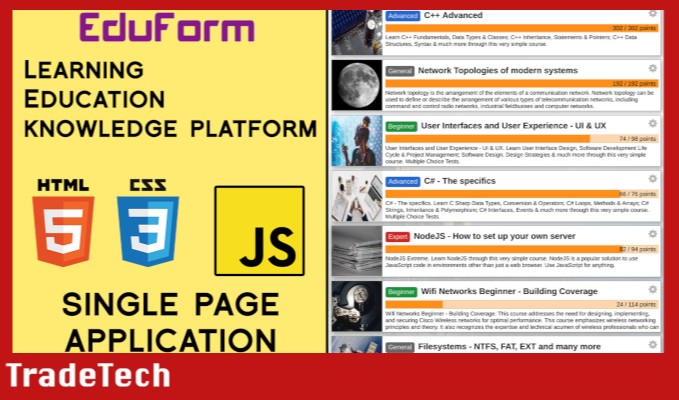 EduForm Learning Platform Template JavaScript Single Page