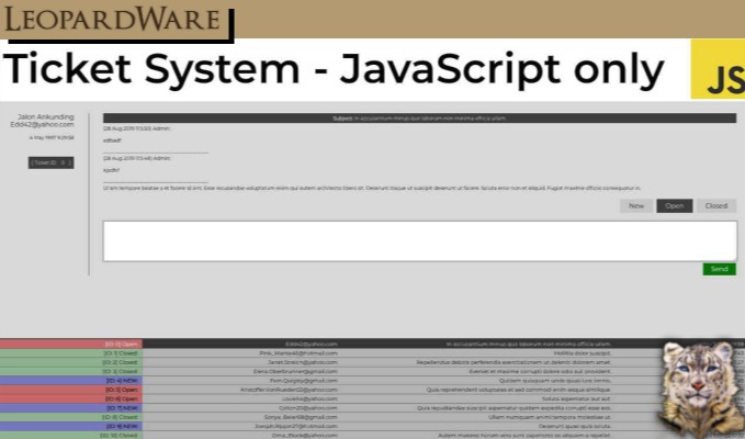 Ticket System JavaScript Version