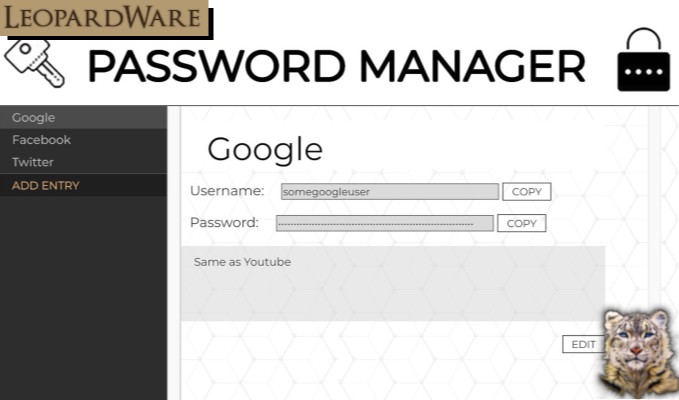 Password Manager Application Template