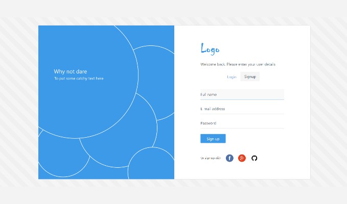 Login and Signup page