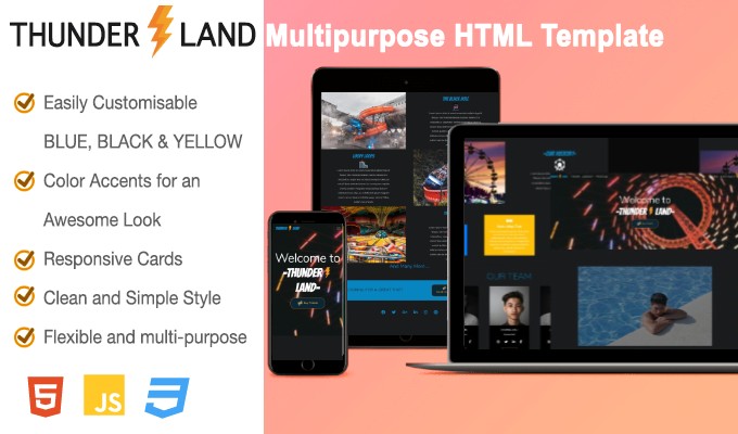 THUNDER LAND Multipurpose HTML5 CSS Js Website Template