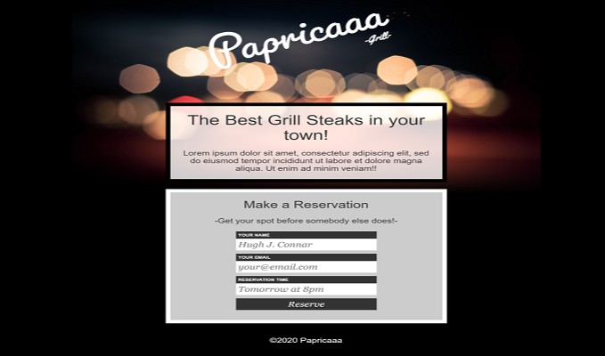 Papricaaa Booking Reservation Website Template HTML5 CSS3