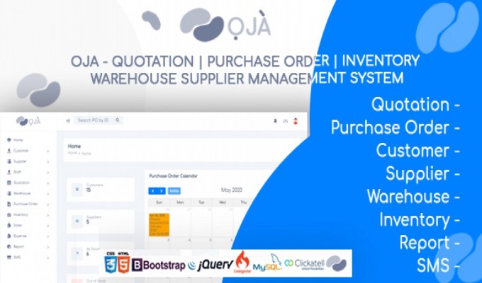 OJA Quotation Purchase Order Inventory Warehouse Supplier Management System