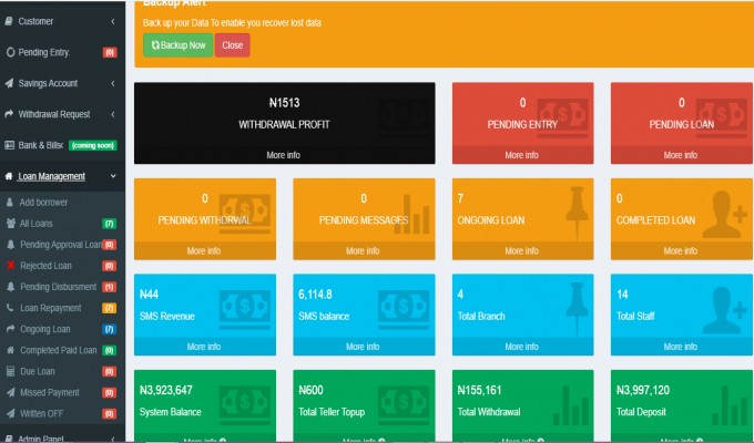 WBA v1 Savings and Loan Management system for Cooperative Thrift Collector MFB and Mini bank