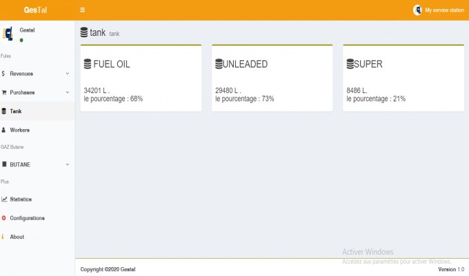 Service station management application