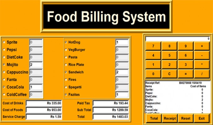 FOOD BILLING SOFTWARE