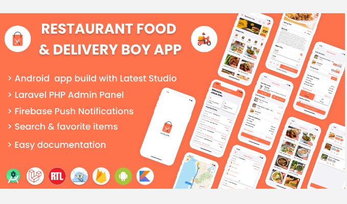 Single restaurant Android food ordering app with Delivery Boy and Admin Panel