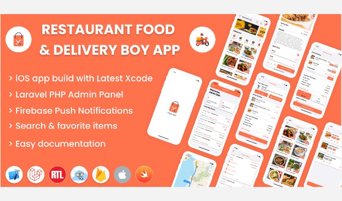 Single restaurant iOS food ordering app with Delivery Boy and Admin Panel