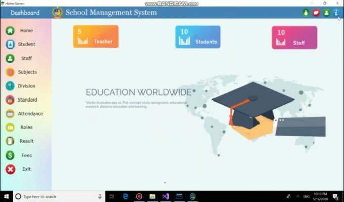 School Management System in C and MySql