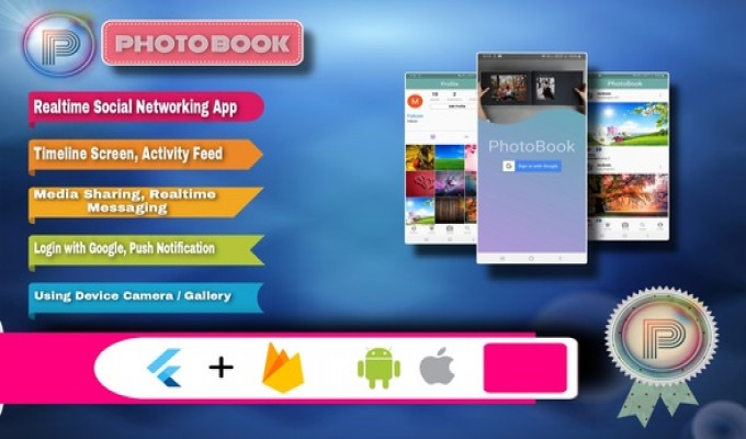 Photobook Photo sharing Social Network app using Flutter and Firebase