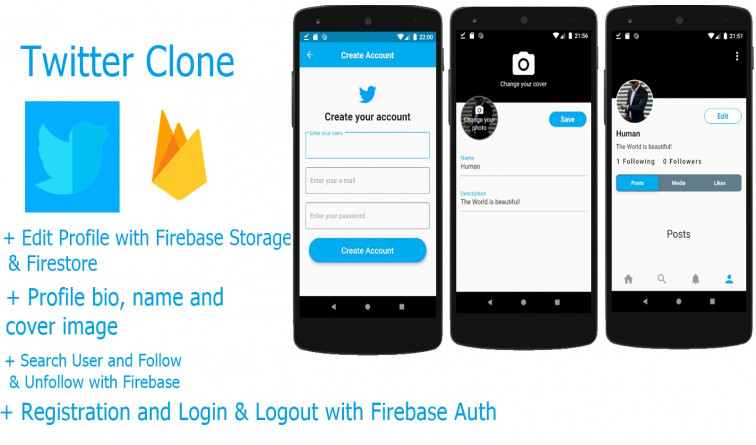 Twitter Clone With Firebase Flutter Application