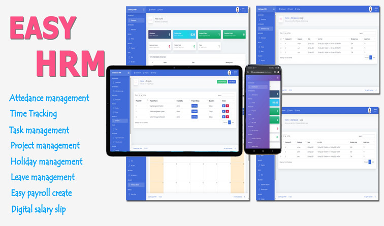 Easy Hrm Employee And Project Management Tool