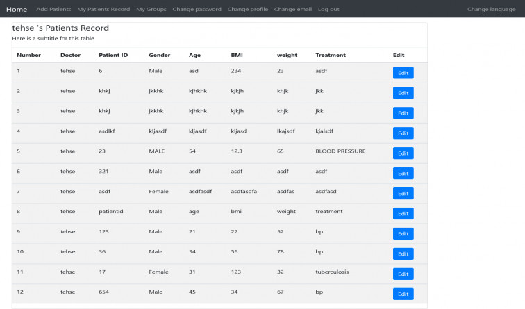 Python Django Based Doctor and Patient Record System