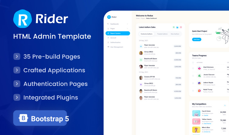 Rider HTML Pro Bootstrap 5 Admin Theme