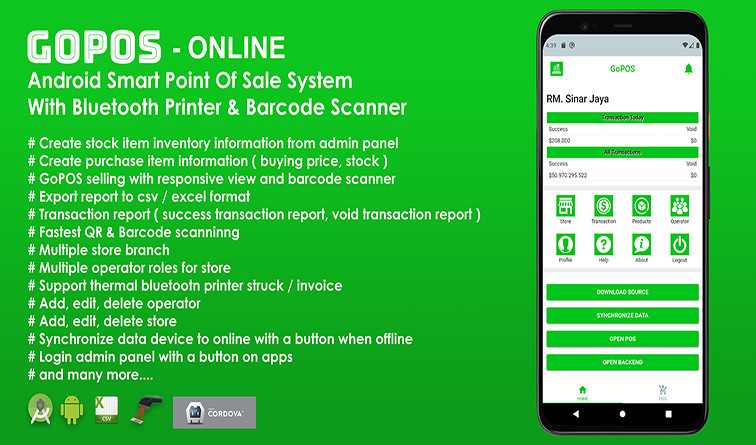 GoPOS Online Android Smart Point Of Sale System