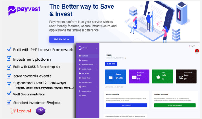 Payinvest Savings And Investment WebApp Software