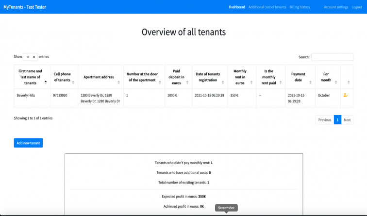 MyTenants Web Application