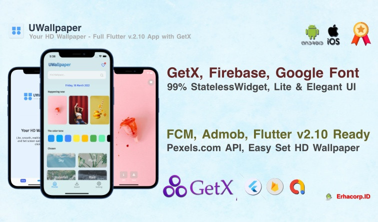 UWallpaper Flutter v 2 10 App with GetX Google Admob Pexels