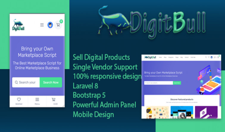 DigitBull Single Vendor Digital Products Marketplace