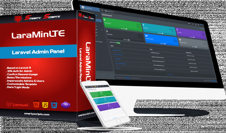 LaraMinLTE Laravel Starter Kit