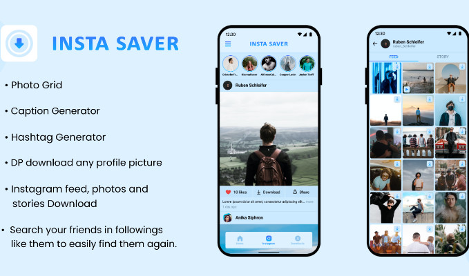 Insta saver Photos Stories Videos Reels IGTV All in One Insta Instant Saver App