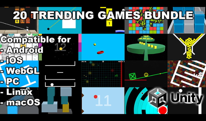 20 Trending Hypercasual Unity Games Bundle