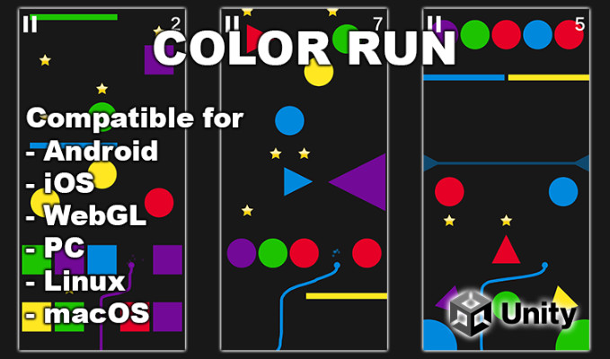 Color Run Unity Game Source Code With AdMob Ads