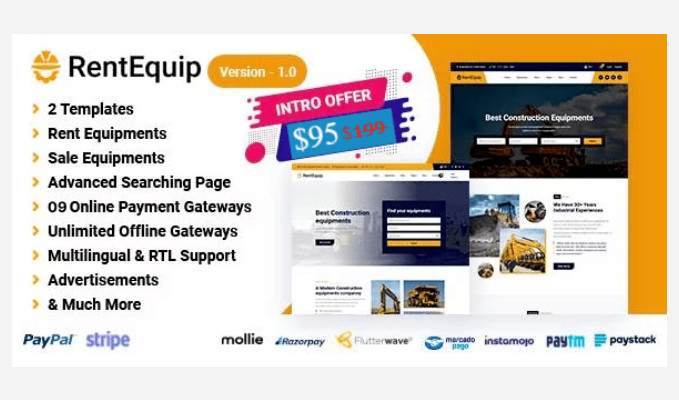 RentEquip Multipurpose Rental Website