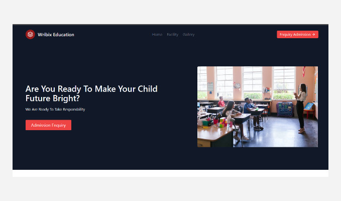 modern school website homepage design