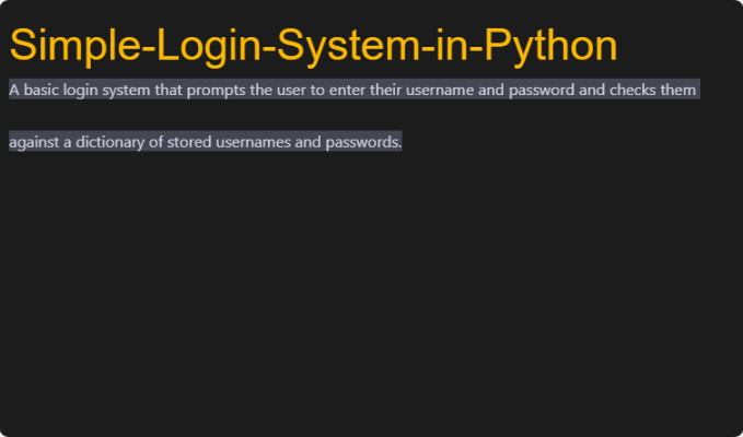 Simple Login System in Python