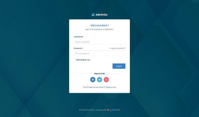 AdminOx Admin and Dashboard Template