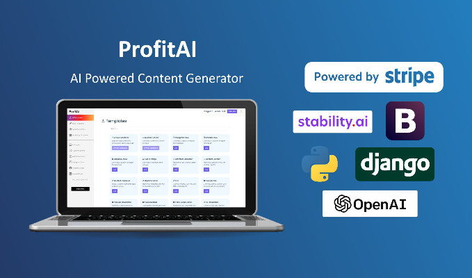 ProfitAi AI Content Generator SAAS OpenAI StabilityAI