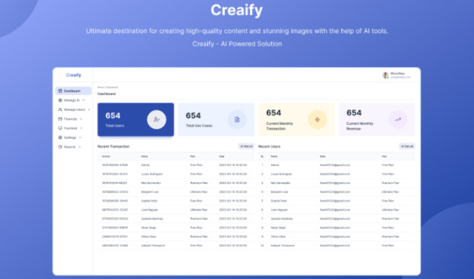 CreAify SAAS Ready OpenAI Content Writing and Images Creation Assistant