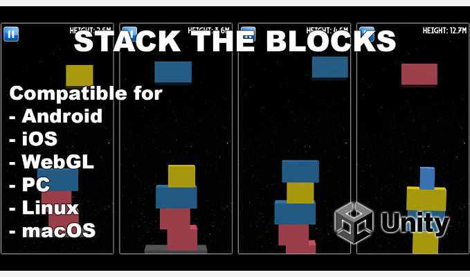 Stack The Blocks Unity One Tap Game Source Code