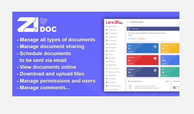 ZiDocument a web based document management system