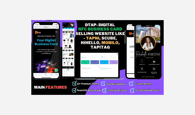 DTAP DIGITAL NFC BUSINESS CARD SELLING WEBSITE SIMILAR TO TAPNI SCUBE HIHELLO MOBILO AND TAPI