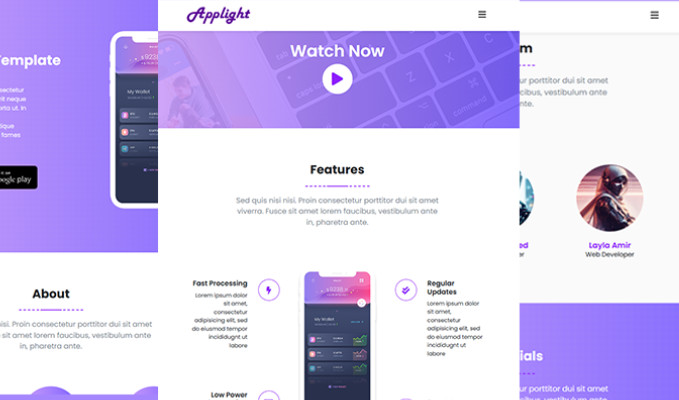 Applight Free Website Template Free