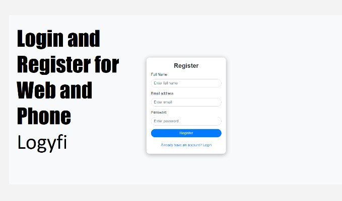 Login and Register for Web and Phone Logyfi