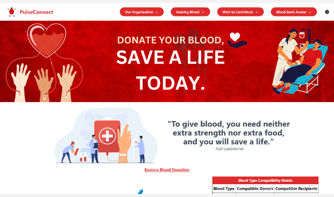 PulseConnect Blood Donation Management System