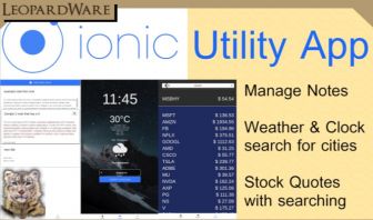 Ionic Utility App Notes Weather Clock Stocks