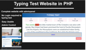 Typing Test Website in PHP with Adminpanel