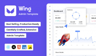 Wing React Admin Template with Material Design